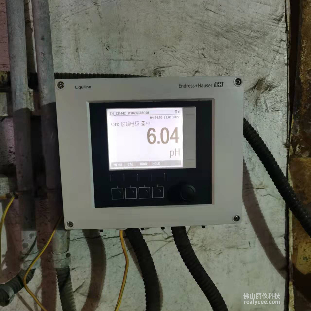 E+H CM442-AAM1A2F010B+AK transmitter field installation at customer site real photo