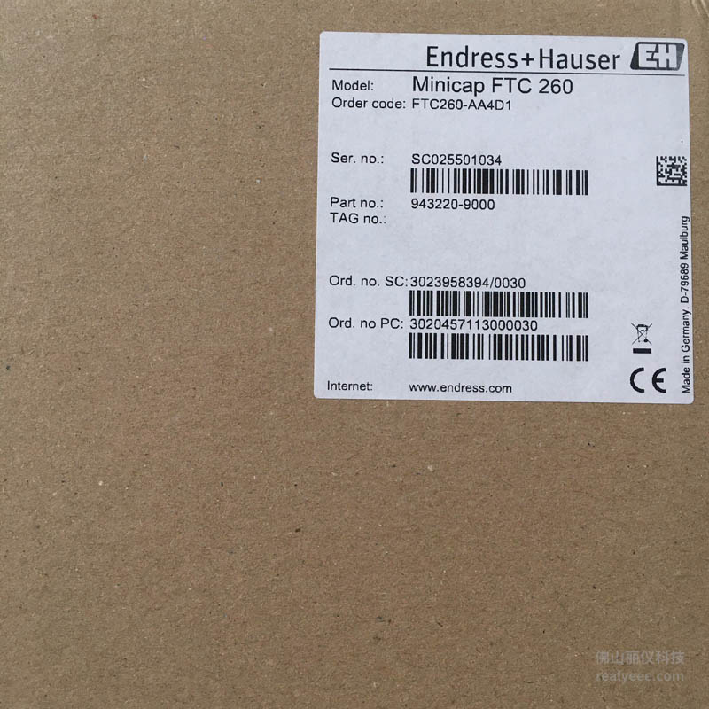 E+H FTC260-AA4D1 电容料位开关 外包装型号标签
